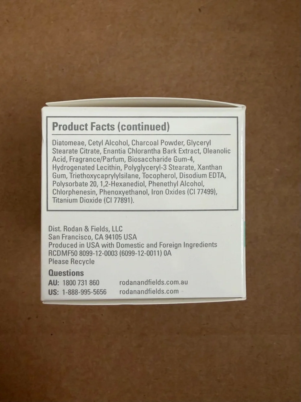 Rodan Fields Recharge Detox Mask Charcoal Face‎ 1.69 fl oz New & Sealed